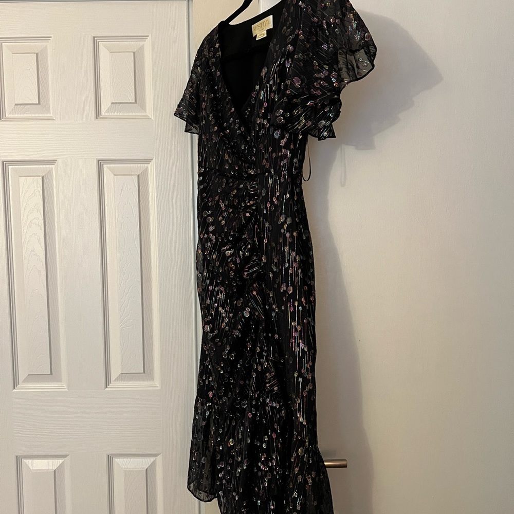 Shimmery Long Dress (Black and Rainbow) from Anthropologie